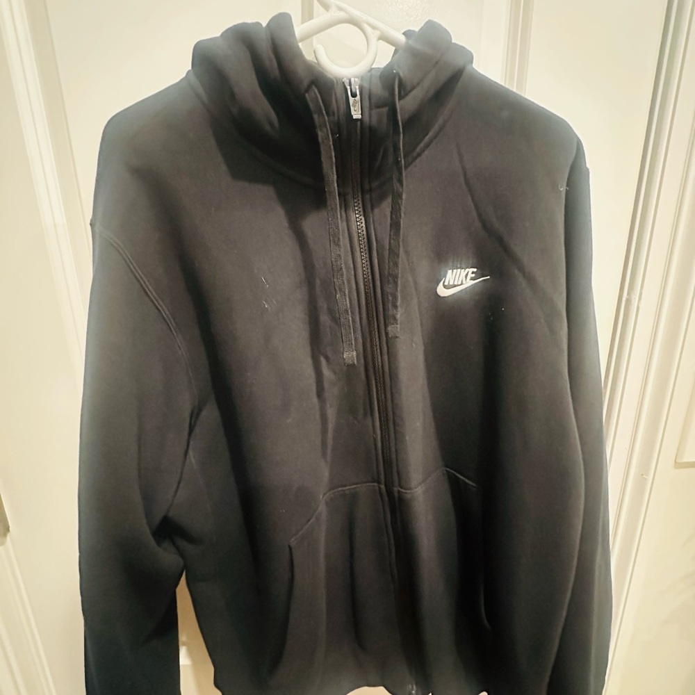 Nike Black Hoodie with White Swoosh Tag